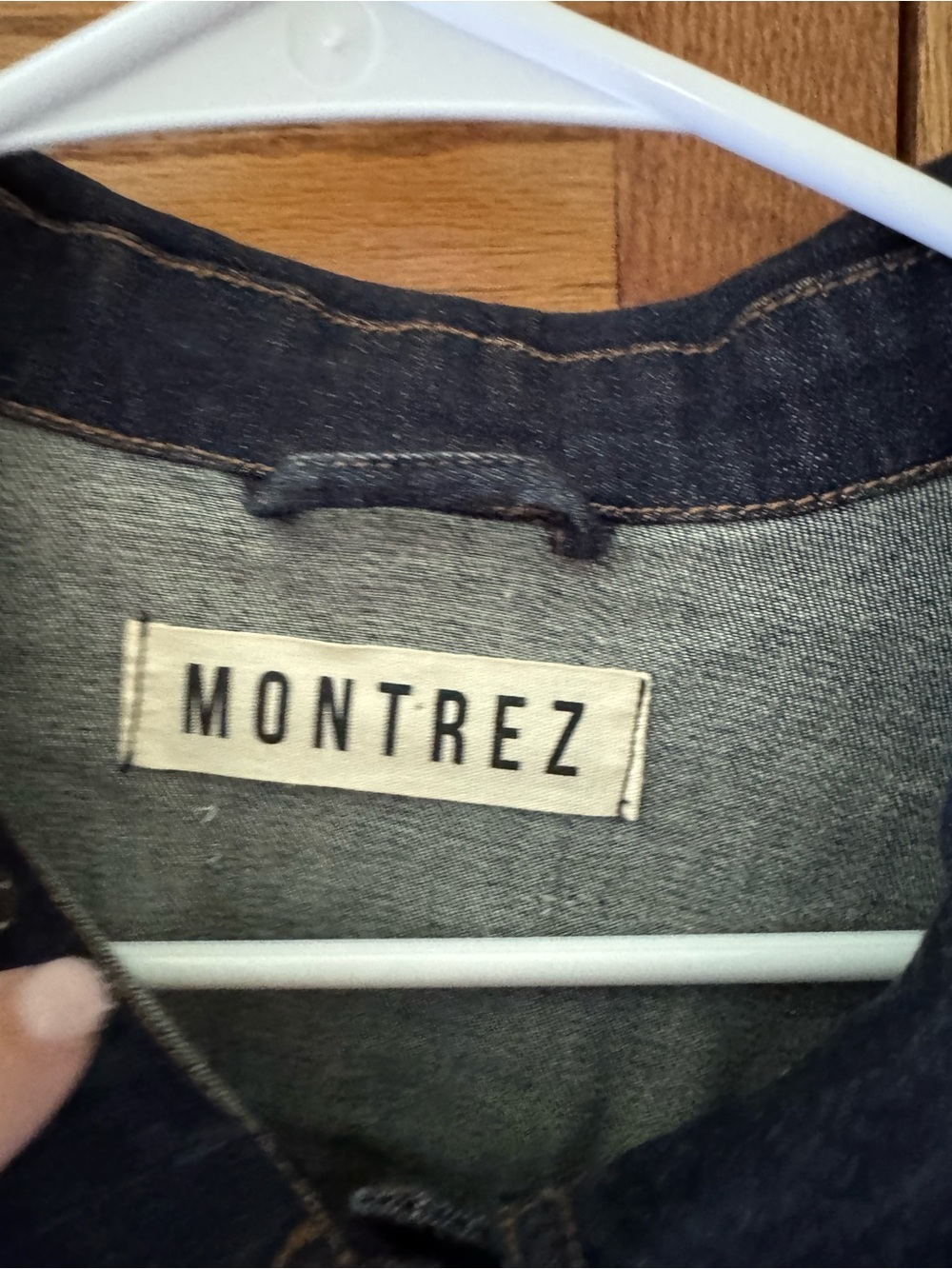 Dark Blue Denim Jacket with 'BRAVE' Bead Embellishment - Picture 4 of 5